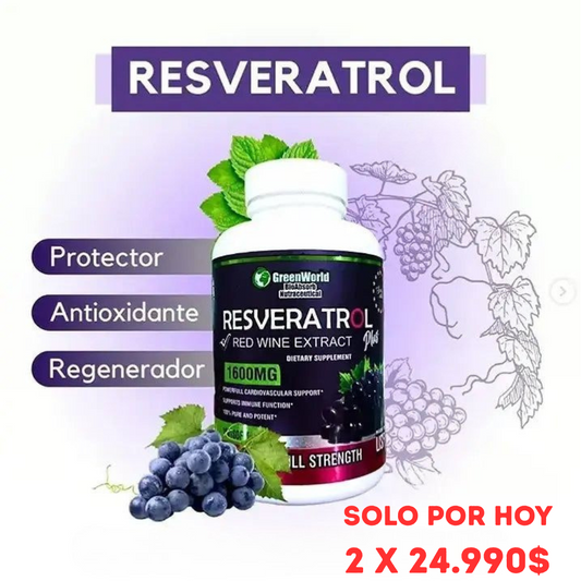 RESVERATROL® - 60 Capsulas Antienvejecimiento - 😱OFERTA EXCLUSIVA😱